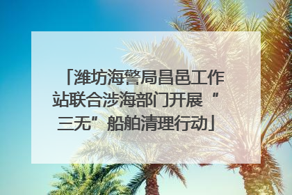 潍坊海警局昌邑工作站联合涉海部门开展“三无”船舶清理行动